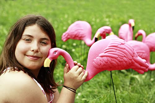 GiftExpress Pink Flamingos Yard Decorations - 4 Pack Extra Large 24" Tall Plastic Flamingo Statue w/Metal Stakes - Lawn Ornaments & Garden Decor for Outdoor Parties - Image 2