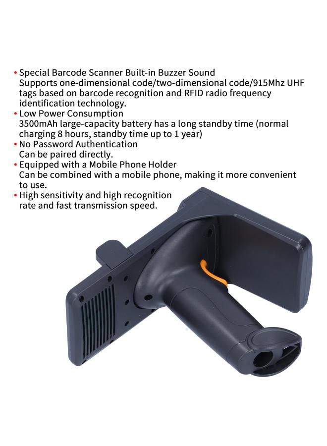 scanner Bluetooth 2.4G Wireless UHF Handheld RFID Card Tag Reader USB Rechargeable