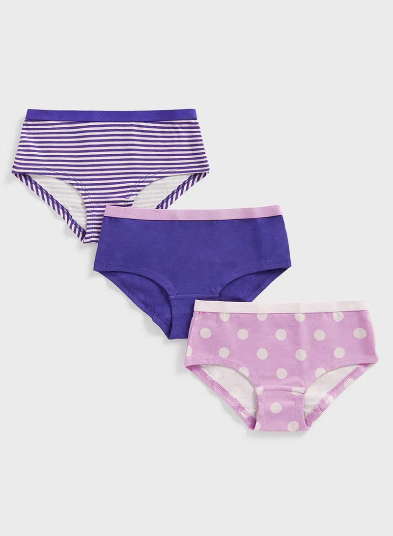 mothercare Kids 3 Pack Assorted Hipsters