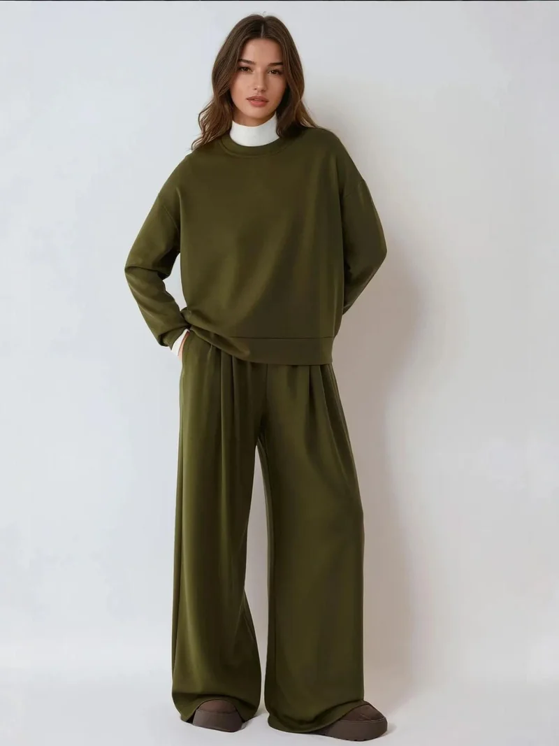 HICCUP Soft Touch Pleated Wide Leg Pants