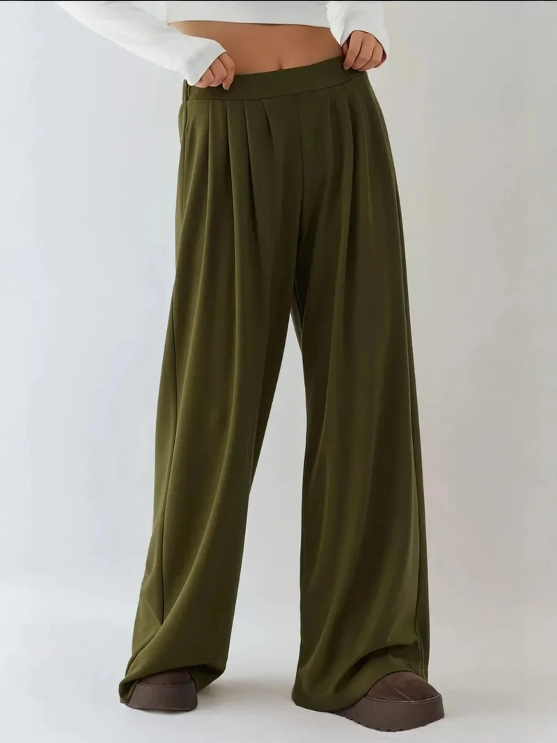 HICCUP Soft Touch Pleated Wide Leg Pants