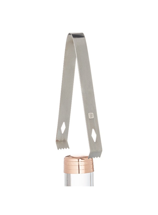 Restaurantware ملقط ثلج بار لوكس 6.3 بوصة × 2.5 بوصة، 1 ملقط ثلج صغير - بأسنان قبضة مخلب، قبضة مريحة، ملقط من الفولاذ المقاوم للصدأ مطلي بالأسود لبراميل الثلج، للحانات، البراميل، أو التقديم - Image 1