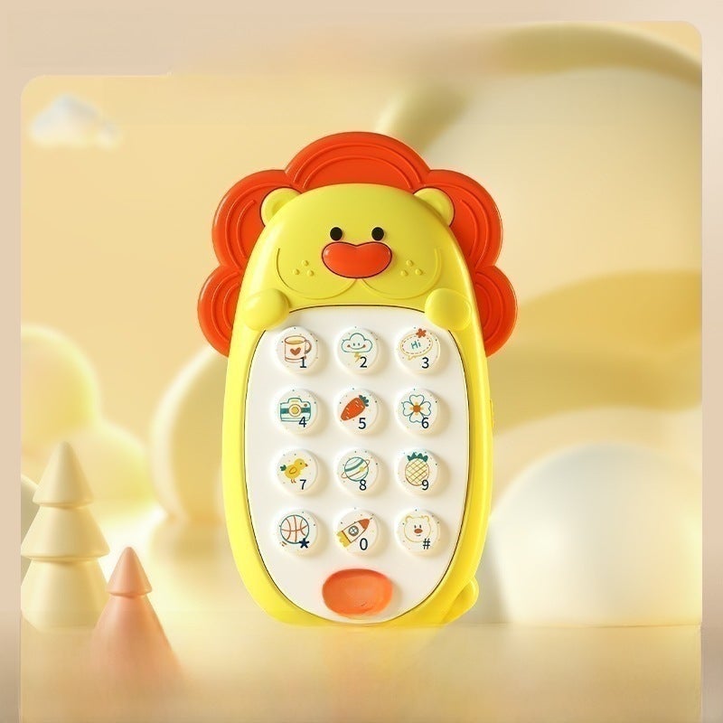 Children's mobile phone toys can bite the baby educational early education 0-1 years old 2 baby simulation model music phone(Moe Lion Mobile Phone Self-provided Battery [Cross-border English Version]]) - Image 2