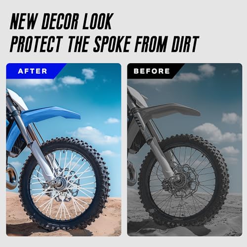 HHLUPUP JZY Universal Bicycle Bike Spoke Covers - 72Pcs Motorcycle Wheelchair Wheel Spoke Wraps, Dirt Bike Spoke Skin, Pipe Trim for 8"-21" Spoke Rims Spoke Covers Decoration Protector BMX MTB (White) - Image 2