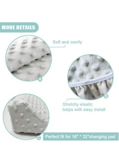 Owlowla Owlowla Changing Pad Cover, Soft Minky Dots Changing Table Sheets for Baby Boy and Girl(Gray)  - Image 2