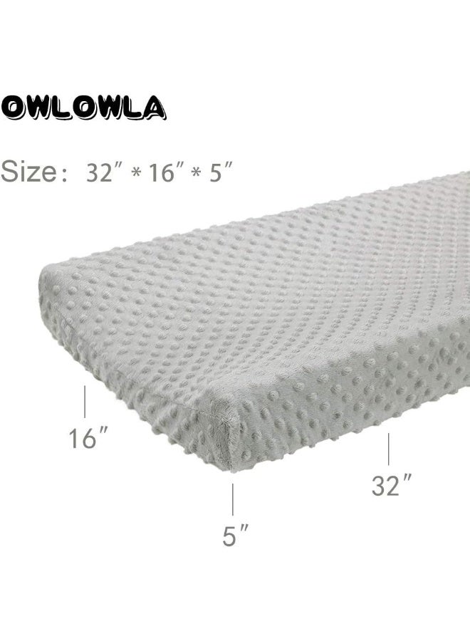 Owlowla Owlowla Changing Pad Cover, Soft Minky Dots Changing Table Sheets for Baby Boy and Girl(Gray)  - Image 5