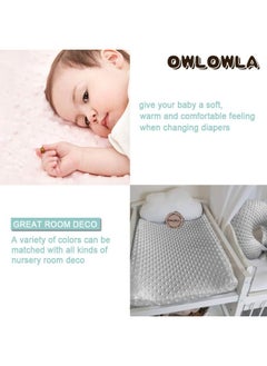 Owlowla Owlowla Changing Pad Cover, Soft Minky Dots Changing Table Sheets for Baby Boy and Girl(Gray)  - Image 3