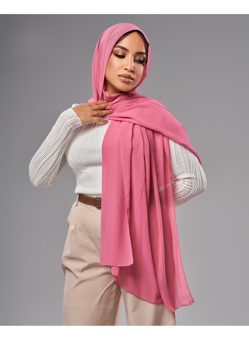 Lavezzi Soft Chiffon Hijab for Women, Solid Color Soft Chiffon Crepe Hijab Scarf – Long Fashion Hijabs Scarves - Muslim Scarf Hijab – Hijab Shawl - Blush - 200W x 80L CM - Image 2