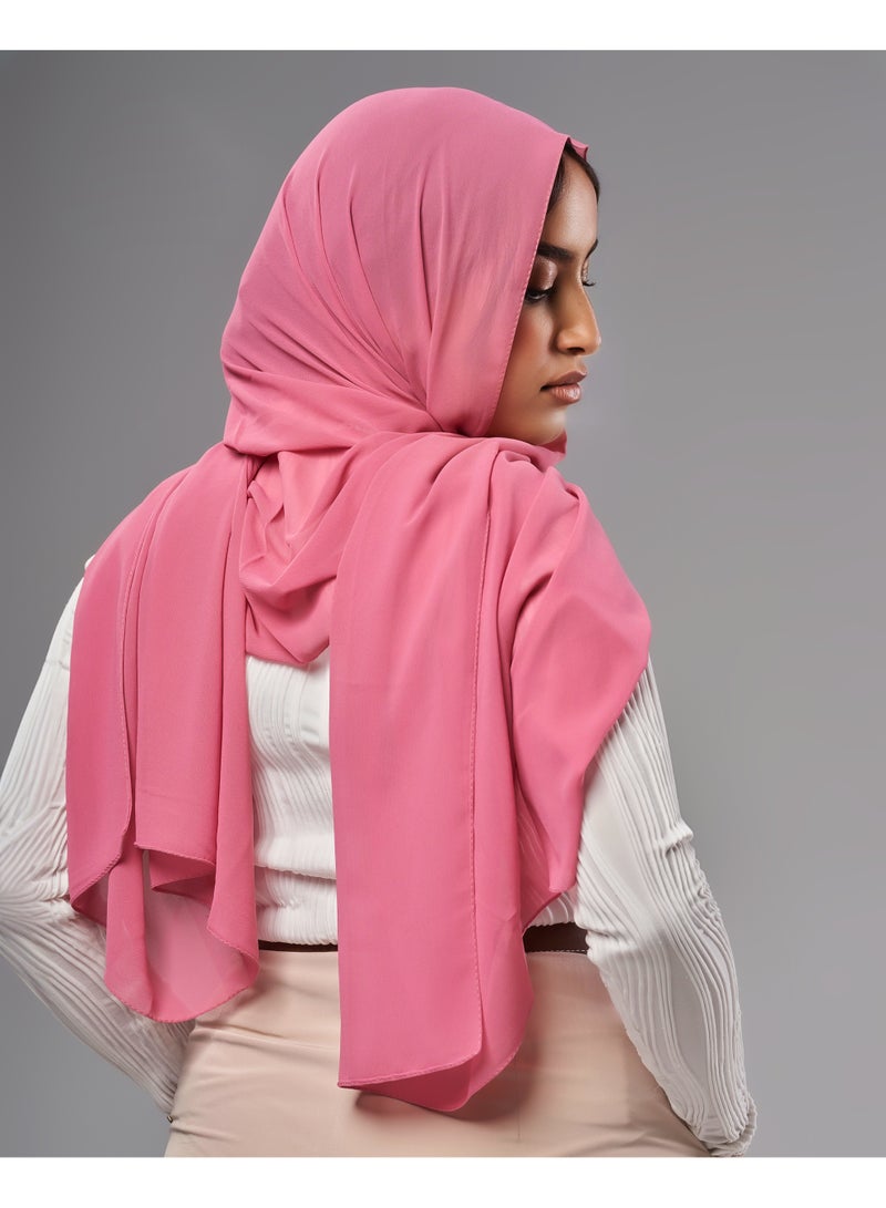 Lavezzi Soft Chiffon Hijab for Women, Solid Color Soft Chiffon Crepe Hijab Scarf – Long Fashion Hijabs Scarves - Muslim Scarf Hijab – Hijab Shawl - Blush - 200W x 80L CM - Image 3