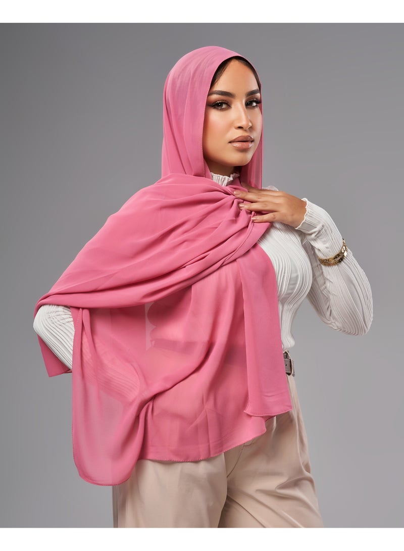 Lavezzi Soft Chiffon Hijab for Women, Solid Color Soft Chiffon Crepe Hijab Scarf – Long Fashion Hijabs Scarves - Muslim Scarf Hijab – Hijab Shawl - Blush - 200W x 80L CM - Image 1