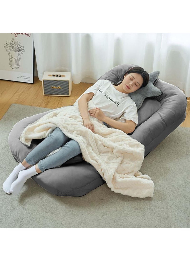Jorunb - Floor Chairs, Soft Floor Gaming Chair, 5 Adjustable Position, Thick Sponge Padding, Large Floor Seating Lounge for Reading, Watching TV, Meditation (Grey) - Image 1