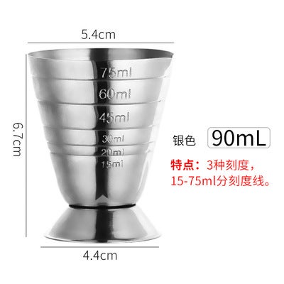 Indian Style Jigger Ounce Cup 30/60 Cocktail MeasuringMagic measuring cup 75ml silver Magic measuring cup 75ml silver 