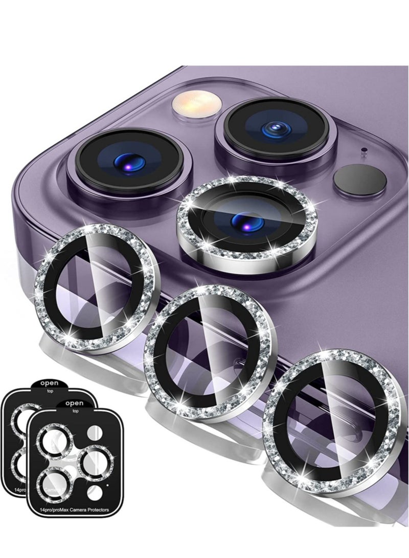 ELTRAZONE [3+3PCS] for iPhone 14 Pro - iPhone 14 Pro Max Camera Lens Protector, 9H Tempered Glass Camera Cover Screen Protector Metal Individual Ring for iPhone 14 Pro 6.1 inch /14 ProMax 6.7 inch 2022 - Image 1