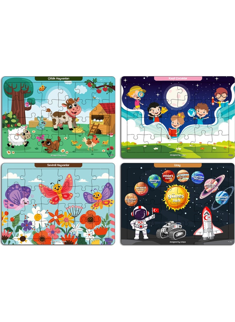 KutuTR Notpa Educational and Tutorial Wooden Colored Puzzle Set of 4 for Children 6  - Image 2