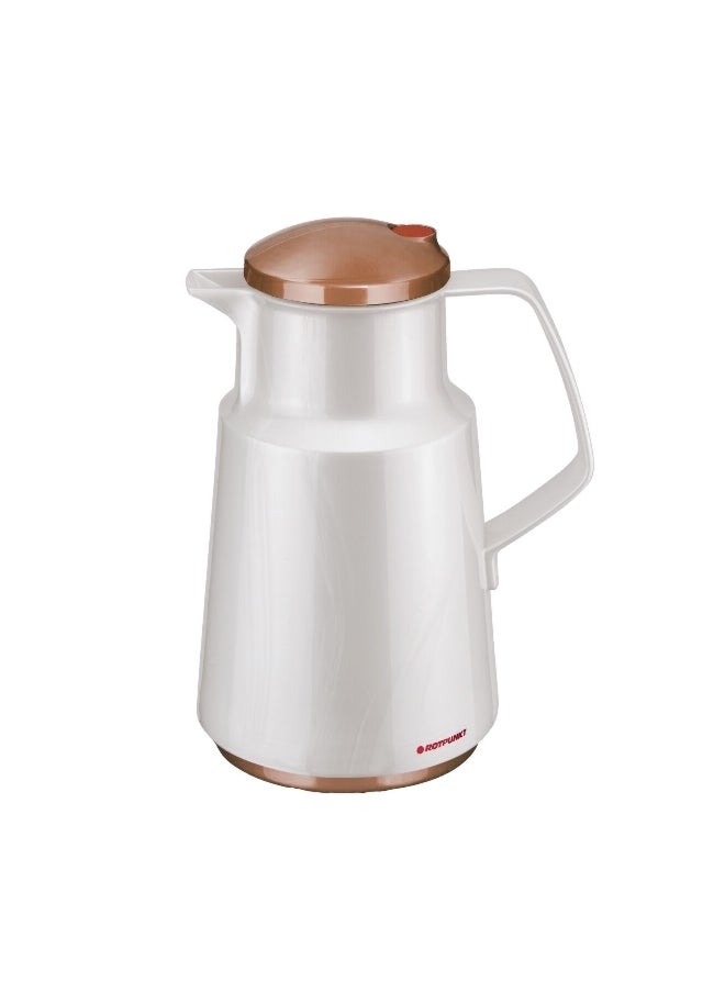 ROTPUNKT - Durable and Elegant Design Vacuum Jug White and Brown 1 Liter 003-0085 - Image 1