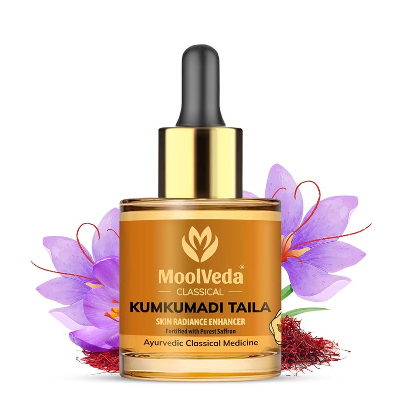 Moolveda Kumkumadi Tailam for face oil kumkumadi oil serum kumkumadi tailam acne dark spots kumkumadi face oil for glowing skin 20ml - Image 1