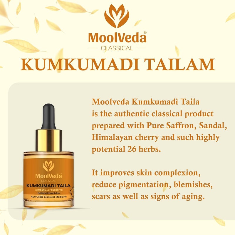 Moolveda Kumkumadi Tailam for face oil kumkumadi oil serum kumkumadi tailam acne dark spots kumkumadi face oil for glowing skin 20ml - Image 3