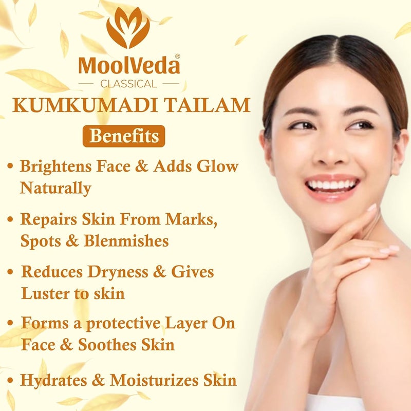 Moolveda Kumkumadi Tailam for face oil kumkumadi oil serum kumkumadi tailam acne dark spots kumkumadi face oil for glowing skin 20ml - Image 4