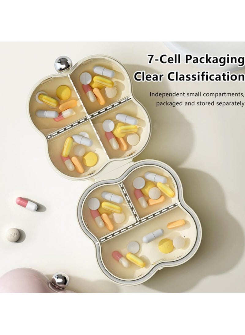منظم حبوب الدواء منظم مجوهرات لطيف منظم حبوب الدواء اليومي صندوق مقسم للأدوية مع مساحة تخزين متعددة متعدد الألوان - Image 4