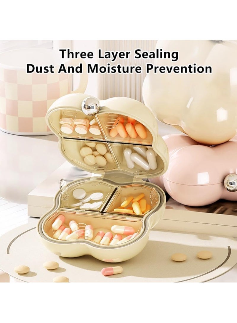 منظم حبوب الدواء منظم مجوهرات لطيف منظم حبوب الدواء اليومي صندوق مقسم للأدوية مع مساحة تخزين متعددة متعدد الألوان - Image 3