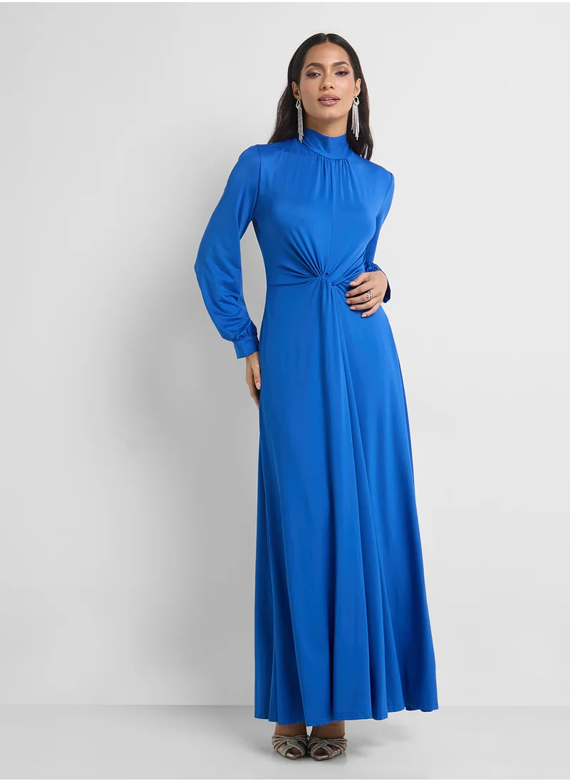 Khizana Dress With Twist Knot Waist