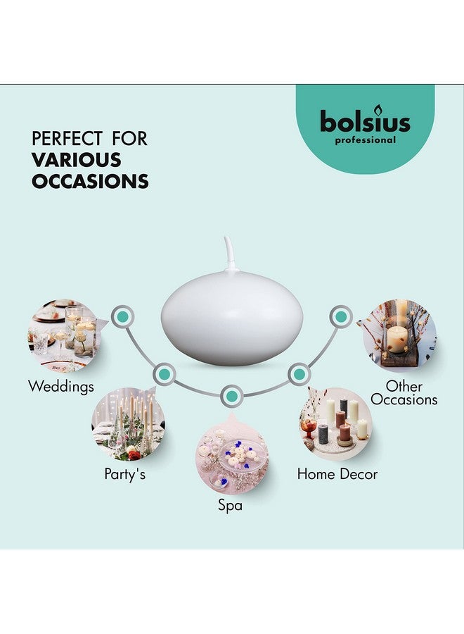 بولسوس شموع بولسيوس العائمة عديمة الرائحة، مقاس 1.75 بوصة - مجموعة من 40 شمعة بيضاء عائمة - شموع مشتعلة أنيقة وجذابة - شموع بلهب ناعم ولطيف - إكسسوارات حفلات - Image 3