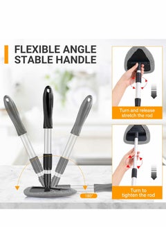 Excefore Car Windshield Cleaning Brush, Microfiber Window Cleaner with 4 Reusable and Washable Pads Extendable Handle Auto Inside Glass Wiper Kit, Gray  - Image 2