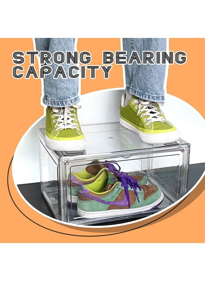 Shoe Storage Box,Shoe Organizer for Closet,Stackable Shoe Boxes Clear Shoe Organizer Storage Bin Space Saving Sneaker Storage Container Boxes Shoe Display Case with Clear Lids(10 Pack)