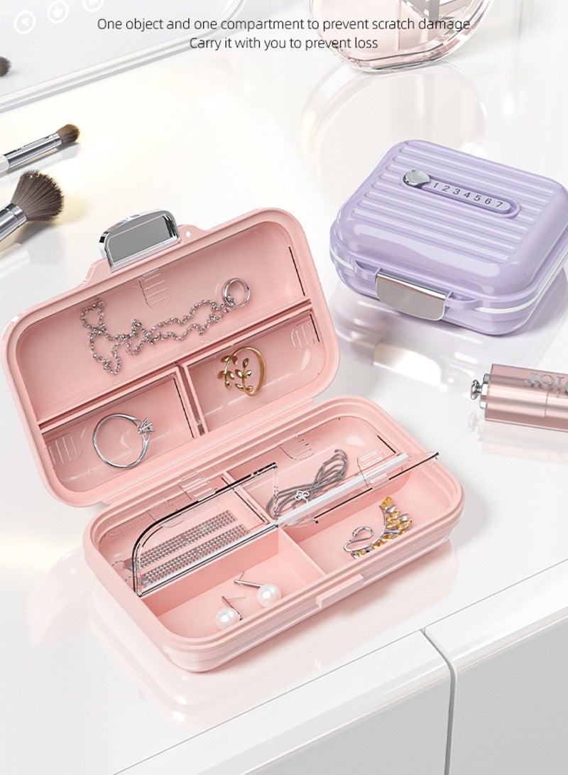 لبونير منظم أقراص للسفر، علبة أقراص محمولة لحبوب منع الحمل، علبة أقراص محمولة لحفظ الأدوية اليومية المقاومة للرطوبة لمدة 7 أيام لحفظ الفيتامينات والمكملات الغذائية وأدوية تتبع الأدوية (وردي كبير) - Image 3