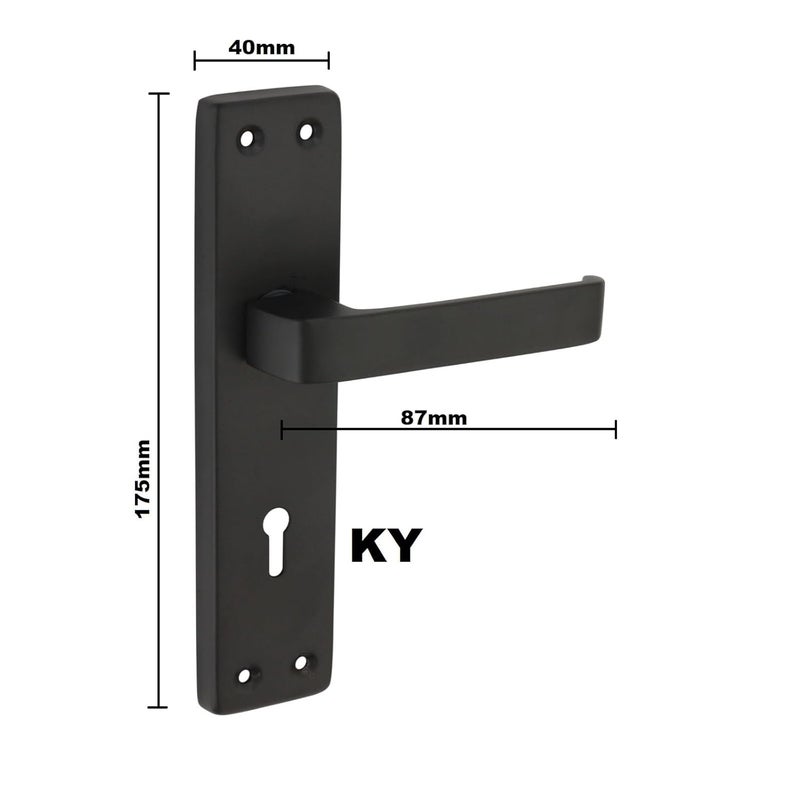 Kunal Heavy-Duty Door Lock Set - Main Door Handle Set/ 6-Lever Lock Mechanism with 2 Years of Warranty by /Mortise,70mm SS Lock Body with 3 Keys (7” Jet Black) - Image 3