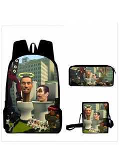Generic Strange large capacity backpack for primary and secondary school students, shoulder bag, pencil case, backpack, men's and women's three piece set  - Image 1
