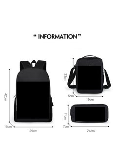 Generic Strange large capacity backpack for primary and secondary school students, shoulder bag, pencil case, backpack, men's and women's three piece set  - Image 2