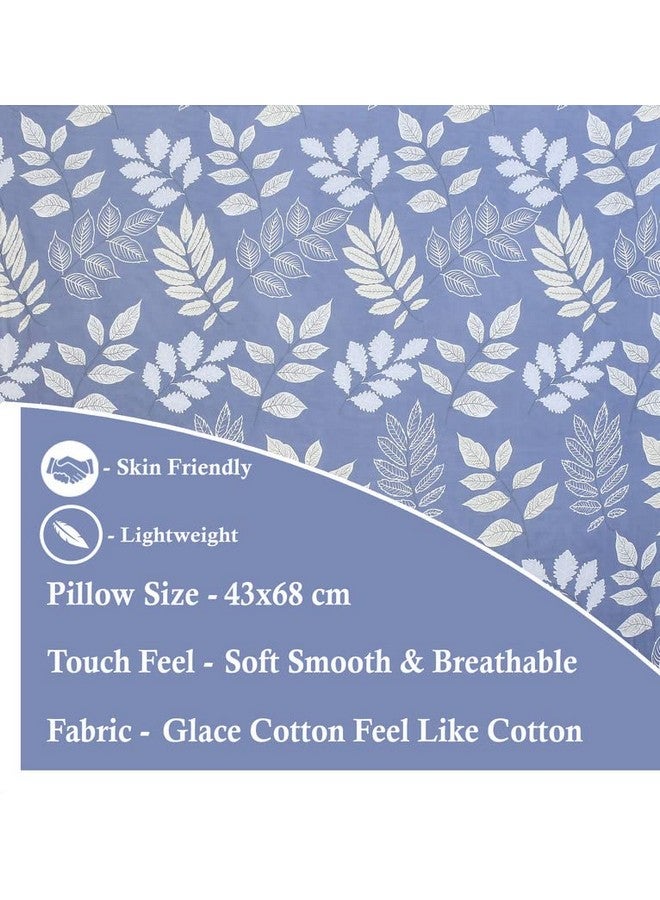 بي اس بي هوم طقم غطاء/غطاء وسادة قطني من BSB HOME (قطعتان) - 18 × 28 بوصة، أزرق وكريمي - Image 3