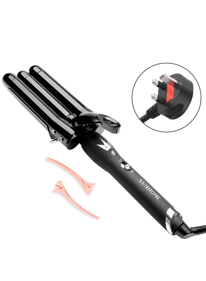 3-Barrel Electric Iron Hair Curler,25mm Black 380mm - Image 2
