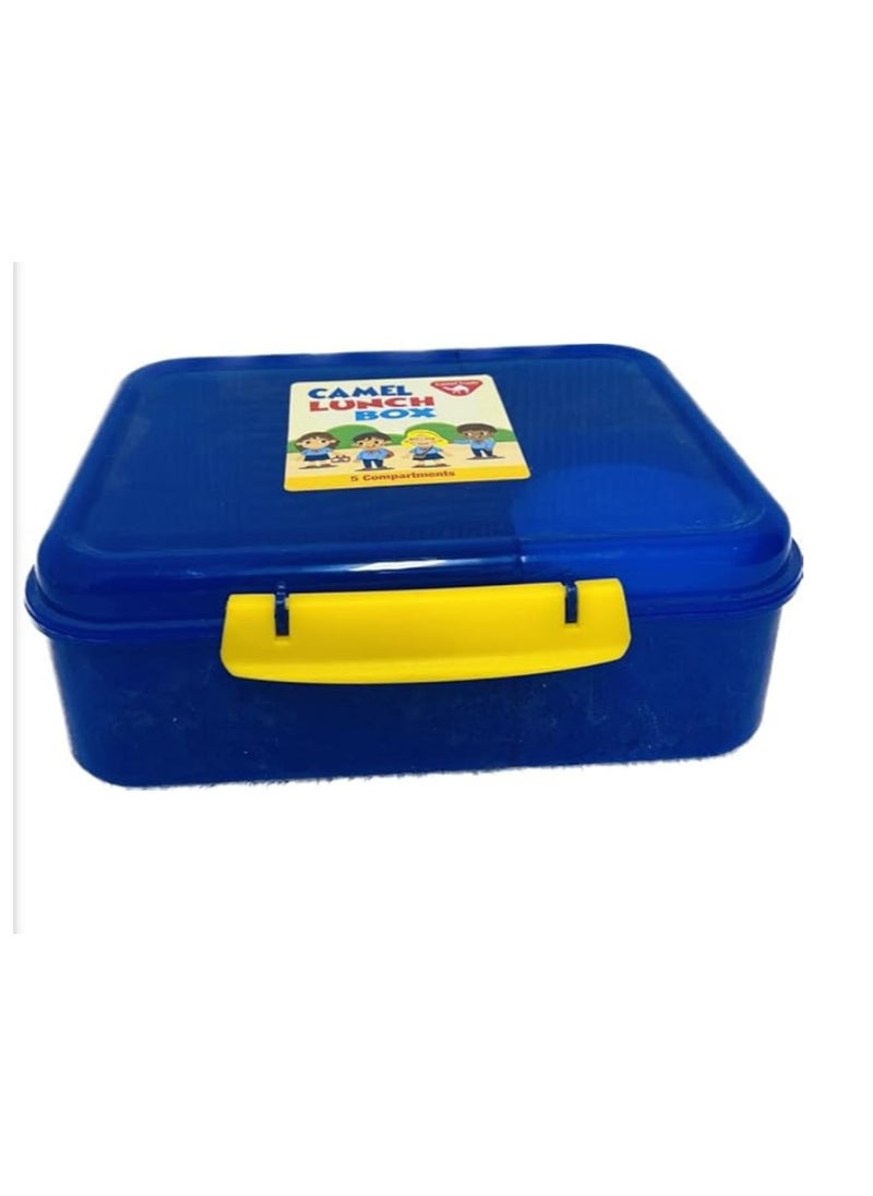 Generic Jamila 4-piece hygienic hard plastic rectangular lunch box - blue  - Image 1