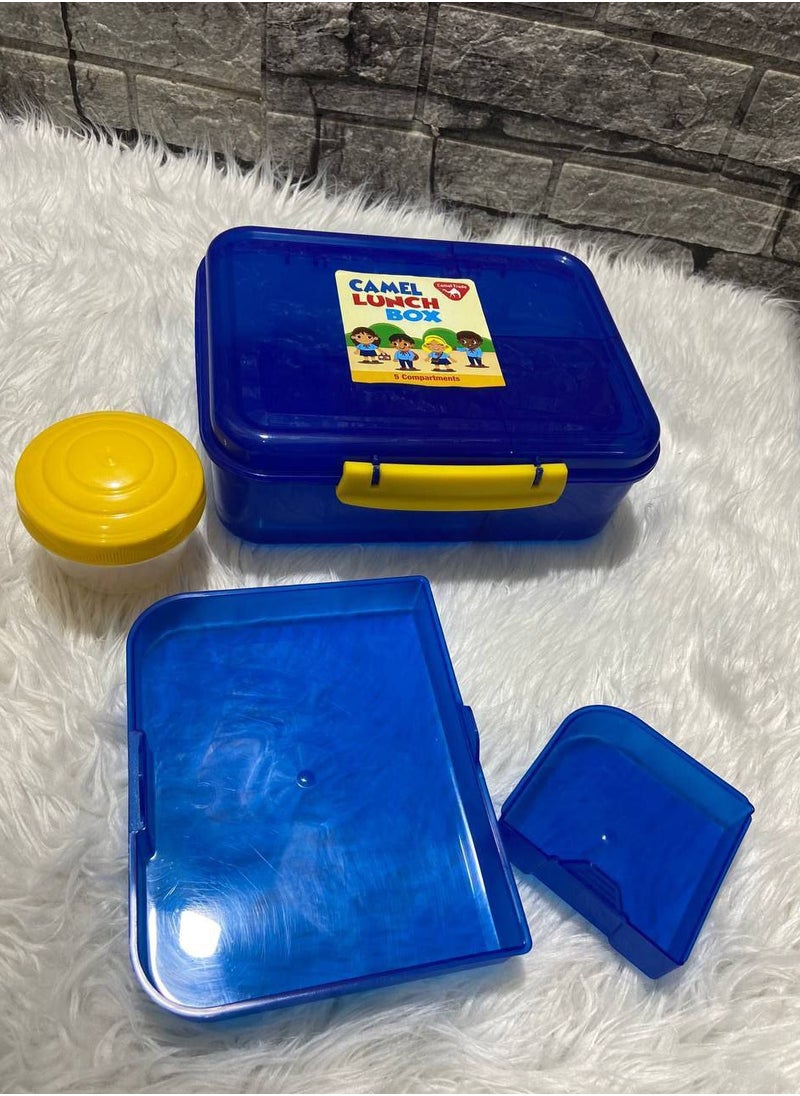 Generic Jamila 4-piece hygienic hard plastic rectangular lunch box - blue  - Image 5