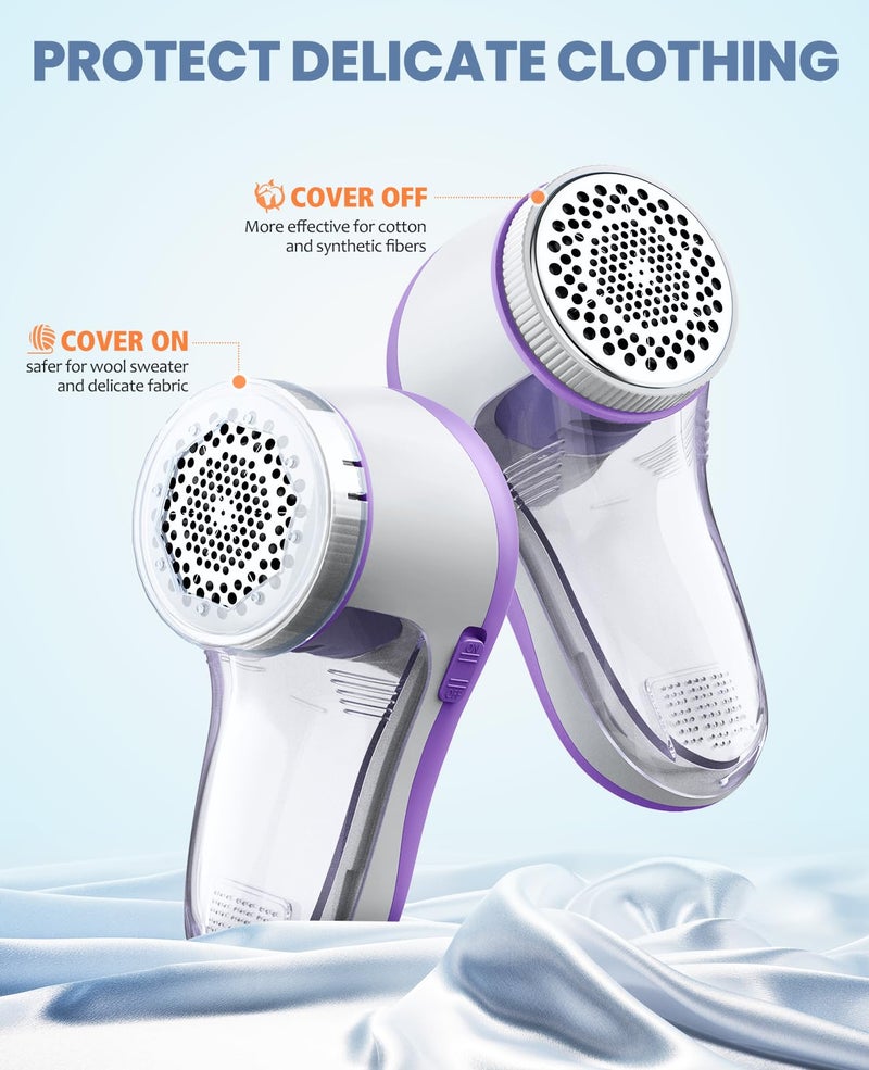 Popchose Fabric Shaver  Lint Remover For Clothes  Electric Lint Shaver With 6-Leaf Blades  Sweater Shavers To Remove Pilling For Clothing  Couch  Furniture  Fuzz  Lint Ball  Bobbles  Violet Purple - Image 5