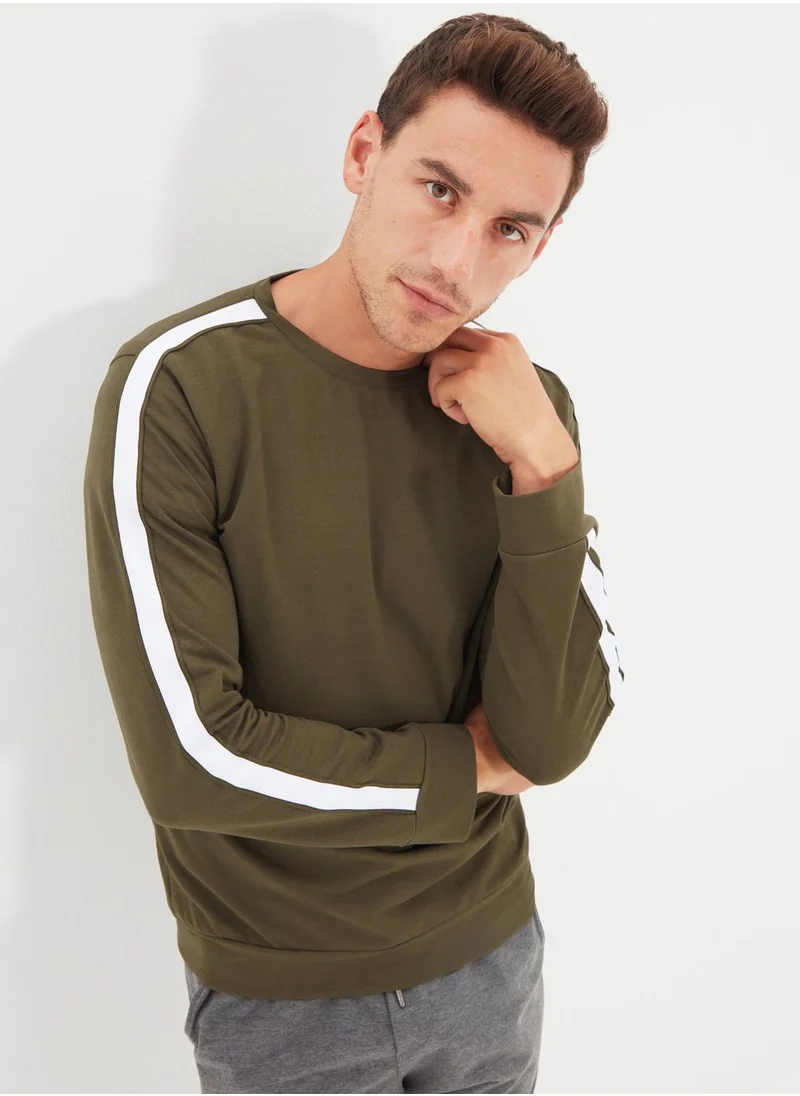 trendyol Stripe Sleeve Sweatshirt