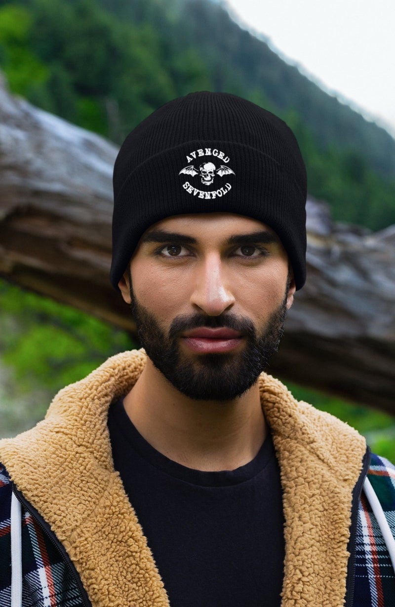 Fuddy Moda Avenged Sevenfold Printed Outdoor Folded Beanie, Rock Band Printed Camisole Winter Hat  - Image 3