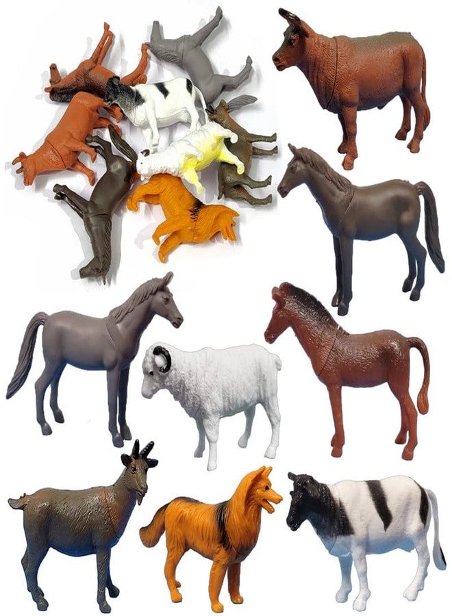 BABRO - 8 Pcs Farm Animal Rubber Toy Set for Kids | Educational Farm Play Figures | Safe & Durable - Image 1