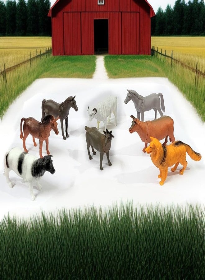 BABRO - 8 Pcs Farm Animal Rubber Toy Set for Kids | Educational Farm Play Figures | Safe & Durable - Image 2
