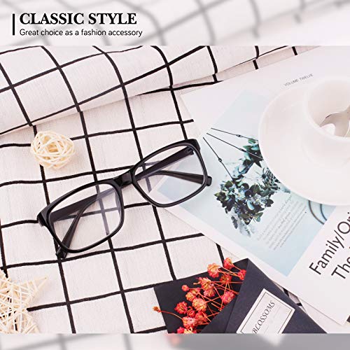 GQUEEN Fake Clear Glasses Non Prescription Glasses Eyeglasses Rectangular Frame, 201512 - Image 3