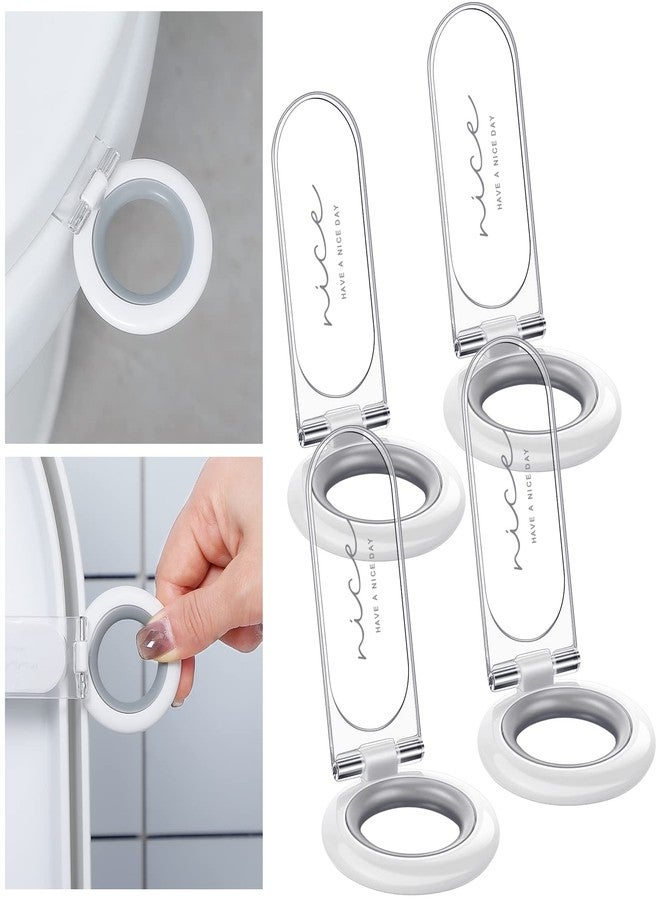 Cunhill 4 Pcs Toilet Lid Handle Lifter, Toilet Seat Lifter, Toilet Cover Lift Tool, Avoid Touching Toilet Cover, Multi Function, White - Image 1