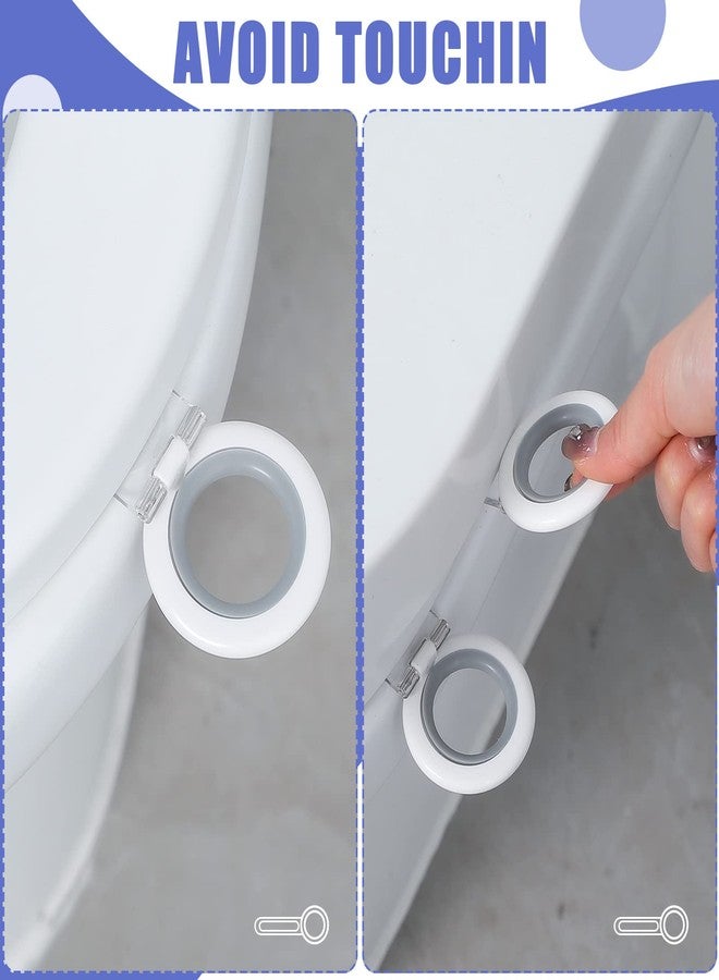 Cunhill 4 Pcs Toilet Lid Handle Lifter, Toilet Seat Lifter, Toilet Cover Lift Tool, Avoid Touching Toilet Cover, Multi Function, White - Image 4