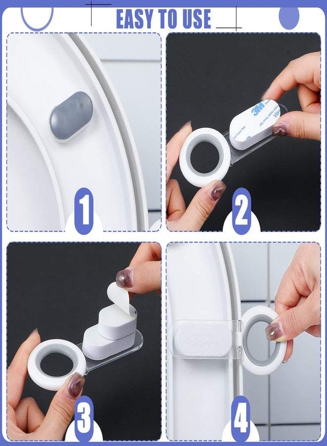 Cunhill 4 Pcs Toilet Lid Handle Lifter, Toilet Seat Lifter, Toilet Cover Lift Tool, Avoid Touching Toilet Cover, Multi Function, White - Image 3