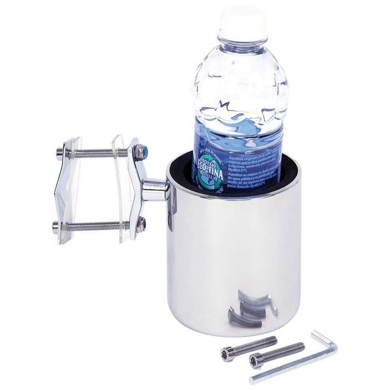 Diamond Plate حامل أكواب دراجة نارية من الفولاذ المقاوم للصدأ مع لوحة ماسية Gfcupunv عالمي - Image 4