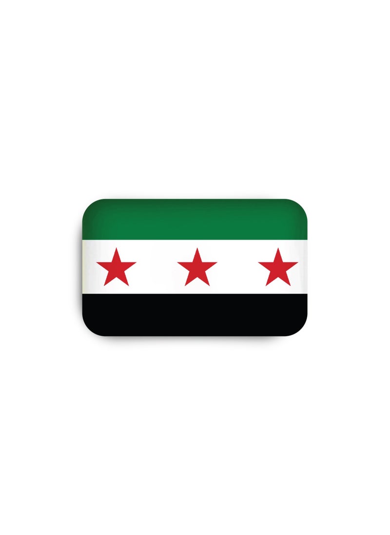 971MEDIA SYRIA Flag - Metal Badge Epoxy Coated with Magnetic Pin that Doesn't Tear Clothes  - Image 2