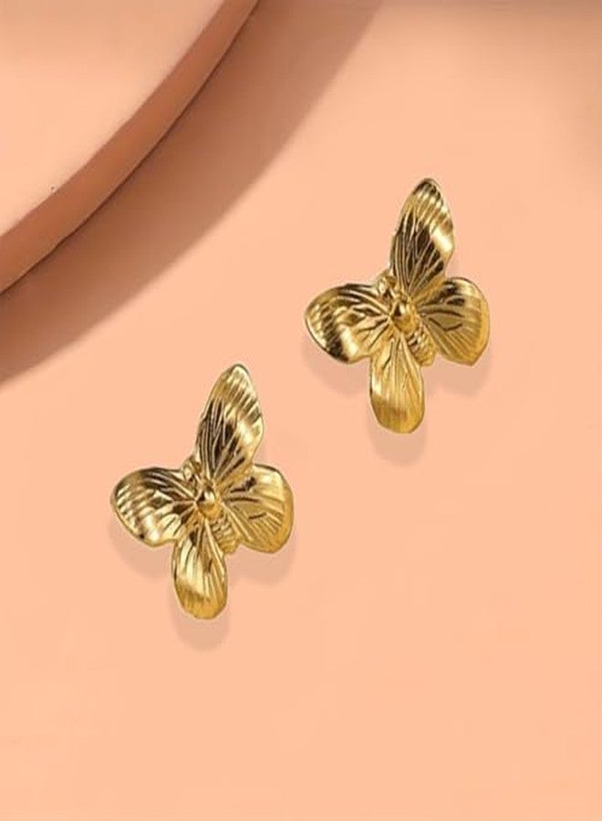 أرتوريا أقراط أرتوريا النسائية من الفولاذ المقاوم للصدأ بتصميم فراشة وزهرة وقنديل بحر - تصميم لطيف لا يسبب الحساسية، لطيف على البشرة، خالٍ من النيكل، مقاوم للماء، مقاوم للتشوه، مقاوم للعرق - Image 5