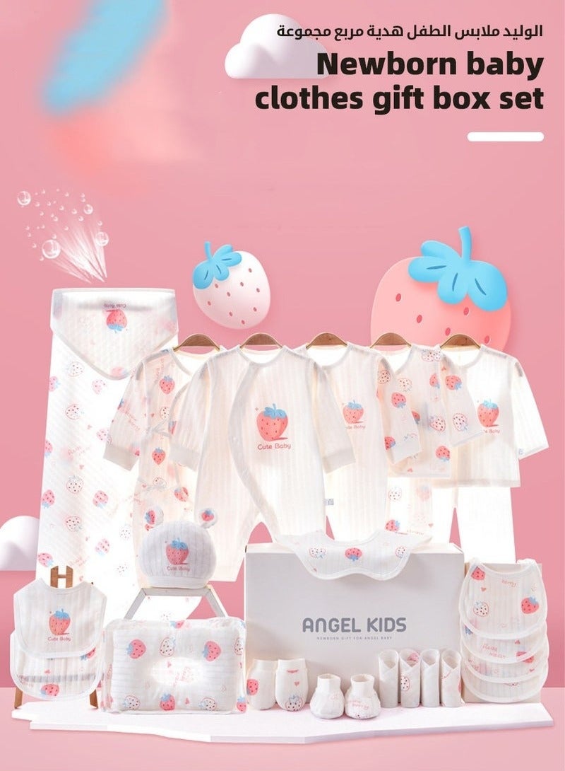 24PCS Newborn Baby Gift Set, Newborn Layette Gift Set for Boys and Girls, Babies Essential Clothes Accessories with Baby Blanket, 100% Premium Cotton,  for Spring Summer Autumn Winter Four Seasons - Image 2