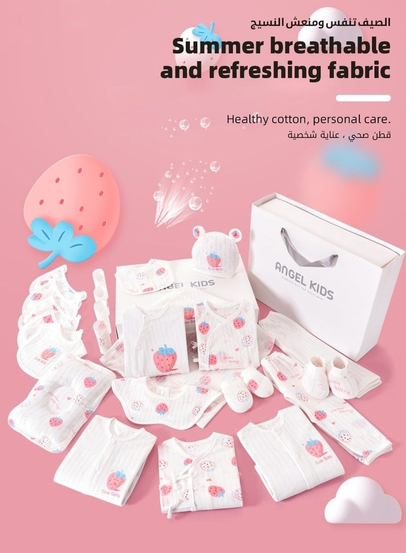 24PCS Newborn Baby Gift Set, Newborn Layette Gift Set for Boys and Girls, Babies Essential Clothes Accessories with Baby Blanket, 100% Premium Cotton,  for Spring Summer Autumn Winter Four Seasons - Image 3
